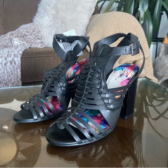 🌸 George 🌸 strappy black heels - Picture 1 of 6